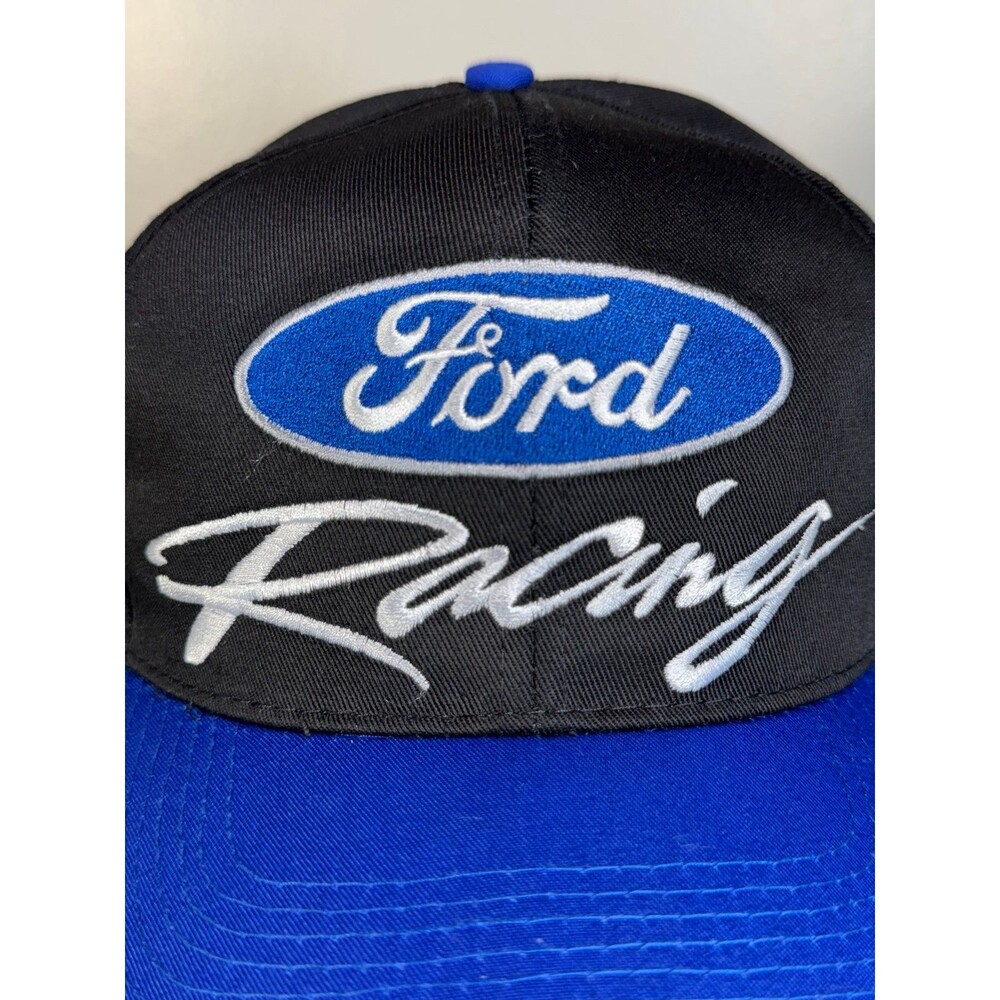 Vintage Ford Racing Snapback Hat Cap Black Blue - Picture 2 of 8